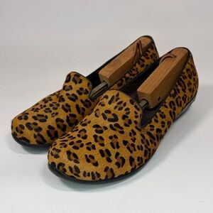 Dansko Olivia Leopard Print Calf Hair Flats Round Toe Womens Size US8.5/EU39 EUC